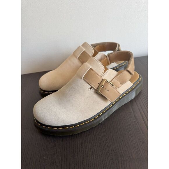 Dr. Martens Jorge II Sandals Size 12 Parchment Beige Suede NEW Men’s Mule Clog - Picture 7 of 8